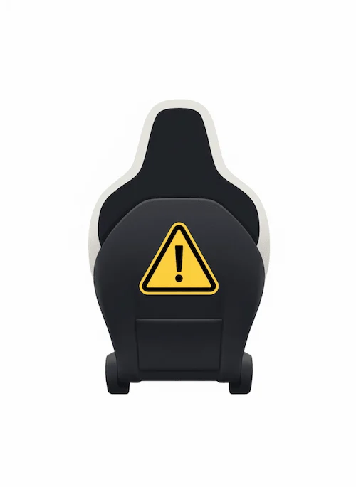 Tesla Model Y rear seat back model compatibility warning icon